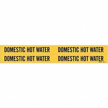 BRADY Pipe Marker Domestic Hot Water, 4T593