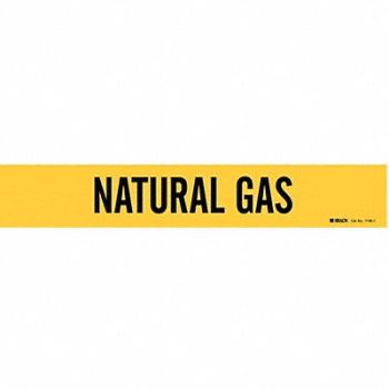 BRADY Pipe Marker Natural Gas 2 1/4in H 14in W, 4T608