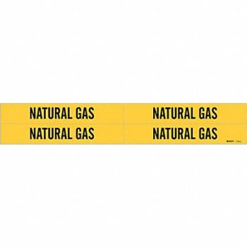 BRADY Pipe Mrkr Natral Gas 1 1/8in H 7in W, 4T609