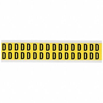 BRADY D4797 Letter Identification Card D PK32, 4T707
