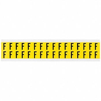 BRADY D4797 Letter Identification Card F PK32, 4T709