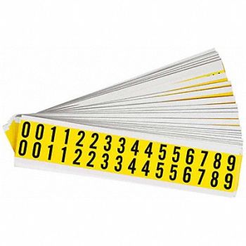 BRADY Numbers Label Kit 0 Thru 9 25 Cards PK25, 4T731
