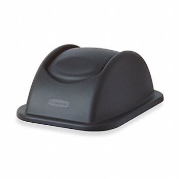 RUBBERMAID COMMERCIAL PRODUCTS Trash Can Top Dome Swing Closure Black, 4TJ43