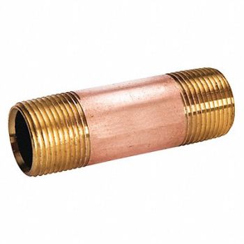 GRAINGER APPROVED Nipple 1/4 x 6 In L Red Brass, 4TJP7