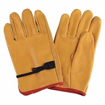 CONDOR D1648 Leather Gloves Yellow L PR, 4TJX8
