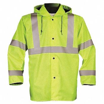 NASCO Jacket with Hood Hi-Vis Ylw/Grn XL, 4TLL4