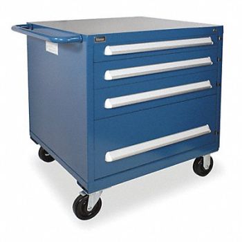 VIDMAR Mod Drawer Cab 35 H 4 Drawer Bright Blue, 4TT08