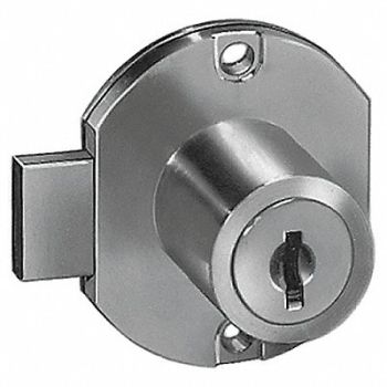 COMPX NATIONAL Cabinet Drawer Dead Bolt Lock Gld Round, 4TYG2