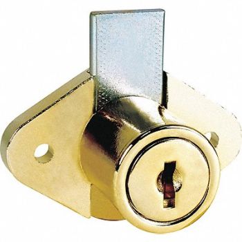 COMPX NATIONAL Cabinet Drawer Dead Bolt Lock Gld Round, 4TYG8