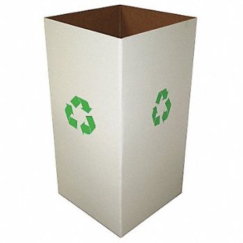 GRAINGER APPROVED Recycle Collection Box White PK10, 4UAA6