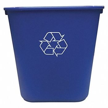 TOUGH GUY Desk Recycling Container Bl 10-1/4 gal., 4UAU6