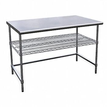 GRAINGER APPROVED Fixed Work Table SS 60 W 30 D, 4UEL6