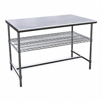 GRAINGER APPROVED Fixed Work Table SS 60 W 30 D, 4UEN1