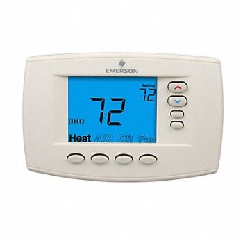 EMERSON Low Volt Prog Tstat Heat/Cool 20-30V AC, 4UFU9