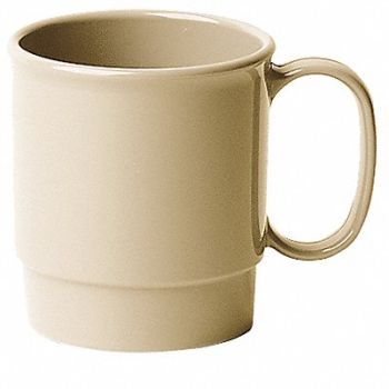 CAMBRO Stacking Mug 7-1/2 oz Beige PK48, 4UHY7