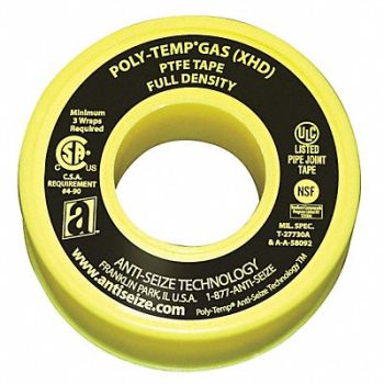 ANTI-SEIZE TECHNOLOGY Thread Sealant Tape 3/4 W Yellow, 4UK07