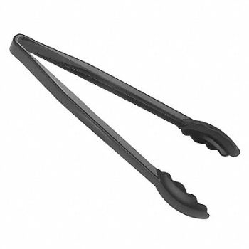 CAMBRO Tong Scallop Grip 12 in Black PK12, 6ZEL9