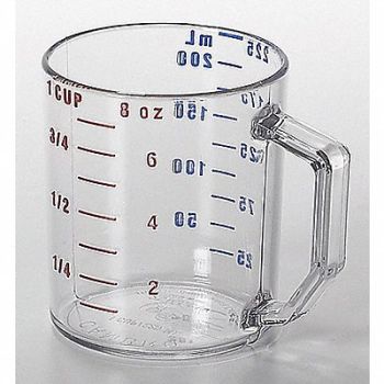 CAMBRO Dry Measuring Cup 1 Cup Clear PK12, 6ZEN6