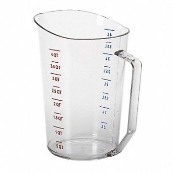 CAMBRO Liquid Measuring Cup 4 Qt. Clear, 6ZEP0