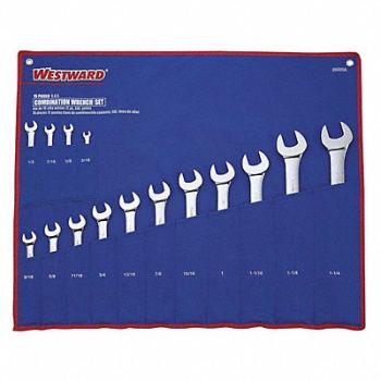 WESTWARD Combo Wrench St Steel Full Polish Offset, 4VAV9