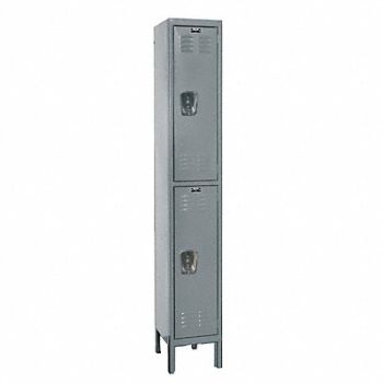 HALLOWELL G3764 Wardrobe Locker Lvrd 1 Wide 2 Tier Gray, 4VET8