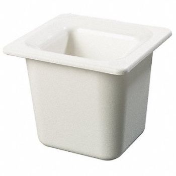 CARLISLE Sixth Size Food Pan 1.6 Qt Cap White, 4VML5