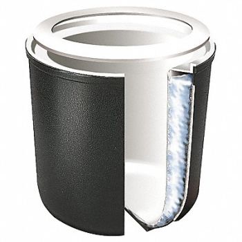 CARLISLE Food Crock 2 Qt Cap Black Incl. Coaster, 4VMR2