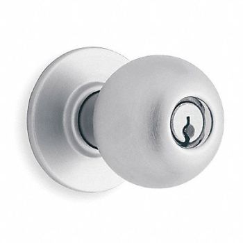 SCHLAGE Orb Knob Entrance Lock Satin Chrome C123, 36Z017