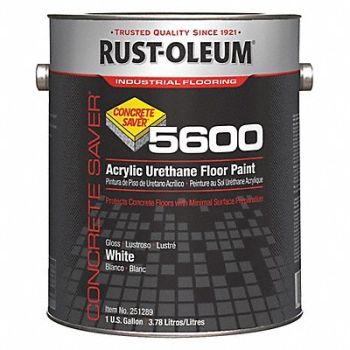 RUST-OLEUM H7195 Floor Paint White 1 gal Can, 4VYG8