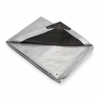 GRAINGER APPROVED Tarp Polyethylene Silver/Black 16x20Ft, 4VZ57