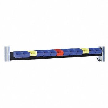 PRO-LINE Bin Rail 72 W x 1/1/2002 D x 6 H Black, 4VZP5
