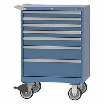 LISTA Mod Drwr Cab 41-1/2 H 7 Drwr Bright Blue, 4VZU7
