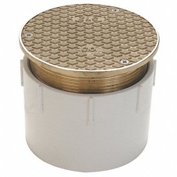 ZURN Floor Cleanout Adjustable Pipe Dia 4 In, 4WDL9