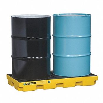 JUSTRITE Drum Spill Cntnmnt Pallet 2 Drum 2.5k lb, 4WLW1
