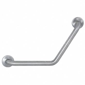 GRAINGER APPROVED Boomerang Grab Bar SS Textured 24 in L, 4WMG7