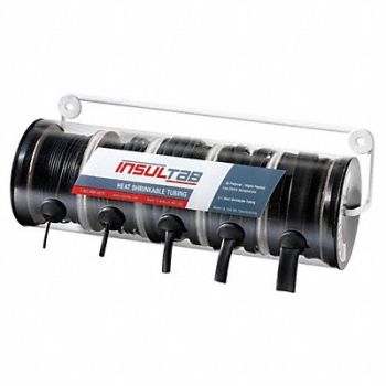 INSULTAB Heat Shrink Tubing Kit Black 5 Pc, 4WNJ2