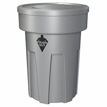 TOUGH GUY Trash Can 25 gal Gray, 4WNY9