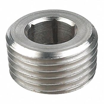 GRAINGER APPROVED Hex Socket Plug 304 SS 1/2 in MNPT, 4WPK5