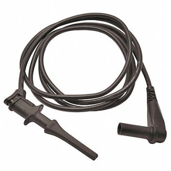 GRAINGER APPROVED Hook Clip Test Leads Length 40 In Black, 4WRD2