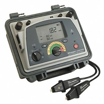 MEGGER Micro Ohmmeter 250 microohm Max LCD, 4WXR6