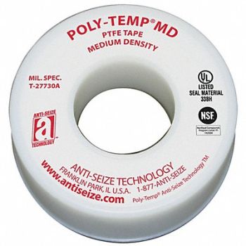 ANTI-SEIZE TECHNOLOGY Thread Sealant Tape 1/2 W White, 4X543