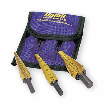 IRWIN Step Drill Bit Set HSS 1/8-3/4 in 3 pc., 4XK73
