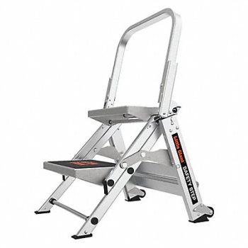 LITTLE GIANT Safety Step Stool Alum 1-1/2ft H 300 lb, 4XN34