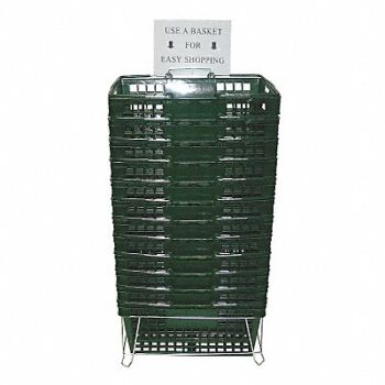 GRAINGER APPROVED G1931 Hand Basket Green 8 5/8 in PK12, 4YFF2