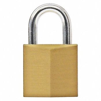 MASTER LOCK Keyed Padlock 3/8 in Rectangle Gold, 4YH19