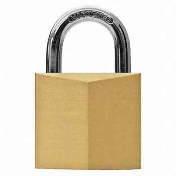 MASTER LOCK Keyed Padlock 9/16 in Rectangle Gold, 4YH22