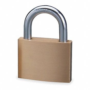 MASTER LOCK Keyed Padlock 1 in Rectangle Gold, 4YH26
