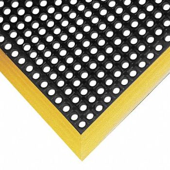NOTRAX Drainage Mat Black wYlwBrdr 3ft2 x3ft4, 4YJ17