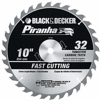 BLACK DECKER Circular Saw Blade Blade Dia 10 in., 4YK27