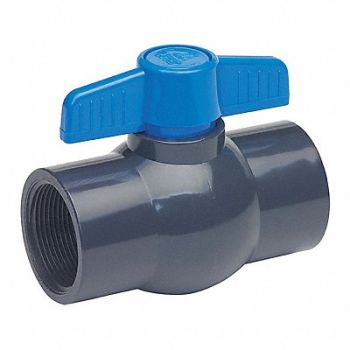 GRAINGER APPROVED PVC Ball Valve Inline FNPT 1-1/2, 4YLH4